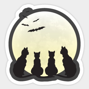 Cats & the Full Moon Sticker